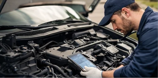 Diagnostic automobile à domicile avec tablette de contrôle