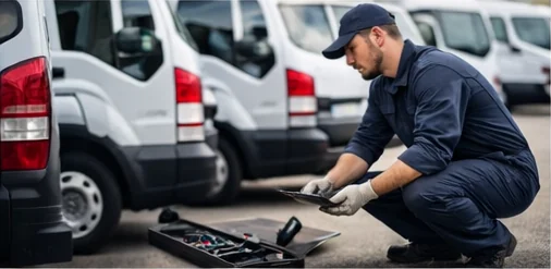 Intervention mécanique sur utilitaire pour professionnel