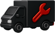 Camion image camion noir avec une cle rouge