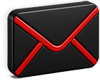 enveloppe enveloppe noir et rouge